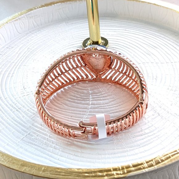 Rose Gold Plated Blue Crystal Opulence Bracelet - Picture 10 of 10